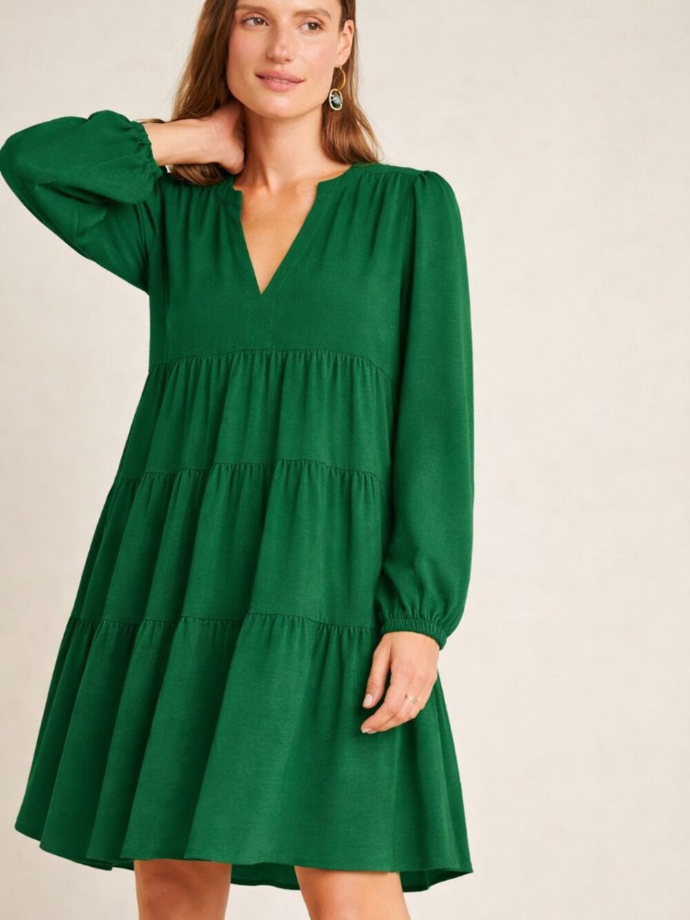 NWT Anthropologie MAEVE Green Textured Amber Tiered Tunic SZ Small - Picture 2 of 9